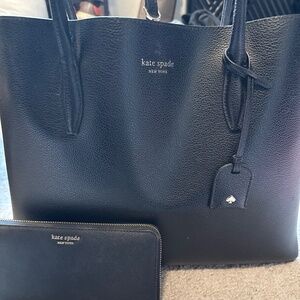 Black Kate Spade Tote with Wallet